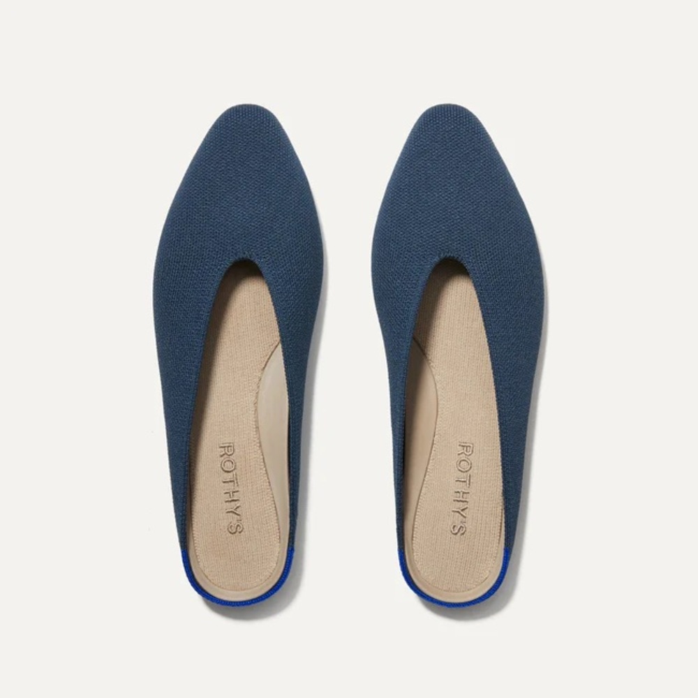 Rothy’s navy Almond Demi mules, size 7.5, worn once